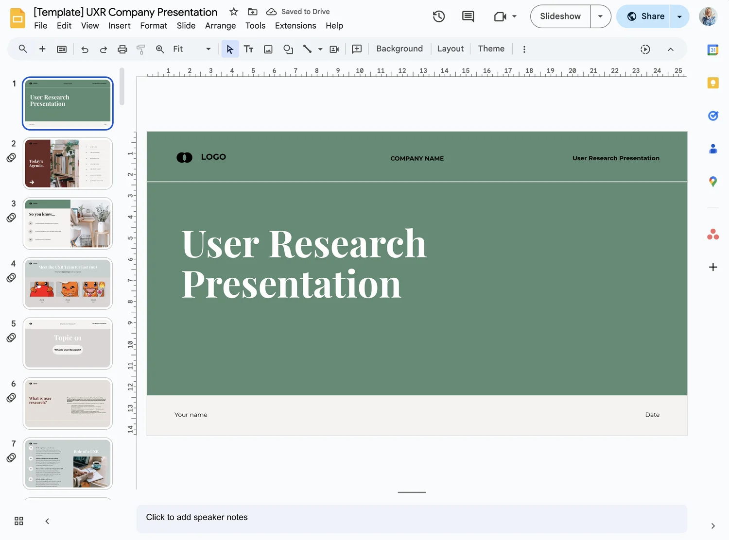 UXR presentation template