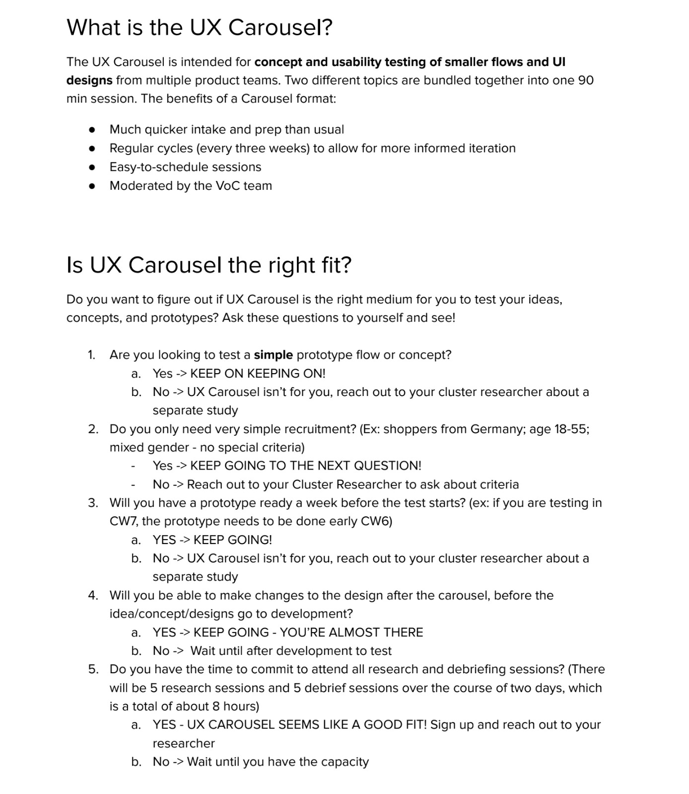 UX Carousel Guide